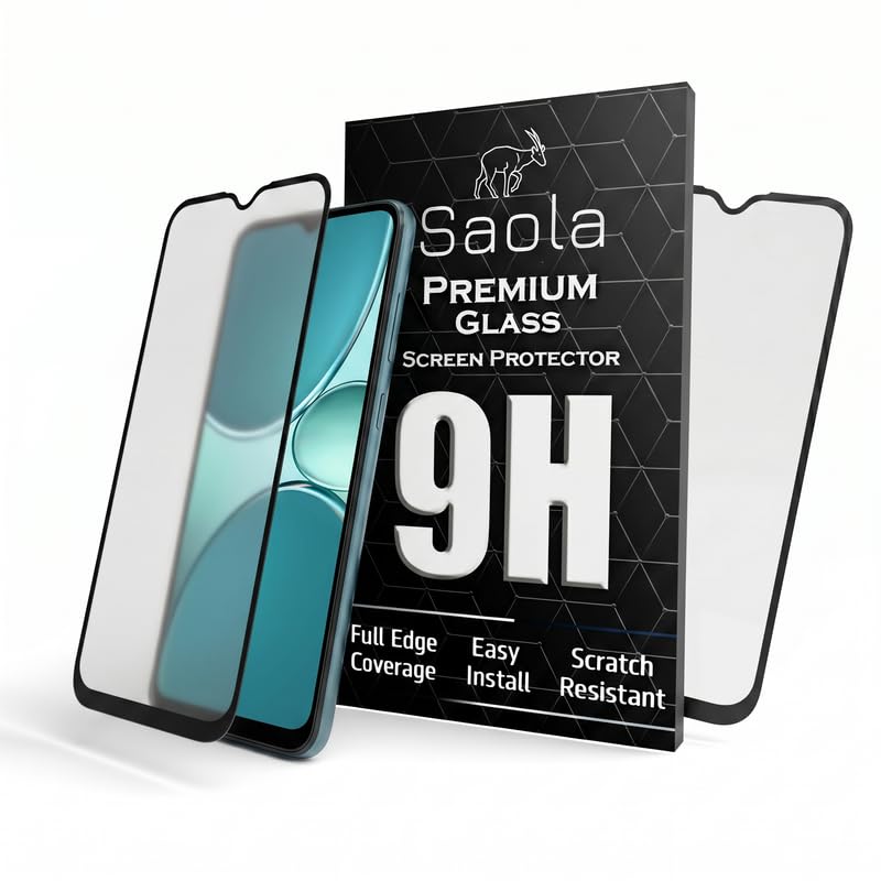 Image of Saola HD Matte Tempered Glass With 18H Hardness For Realme Narzo 100 lite 5G (Pack Of 2) with Hassle-less Installation Kit. Full screen Coverage. 6.8 inch