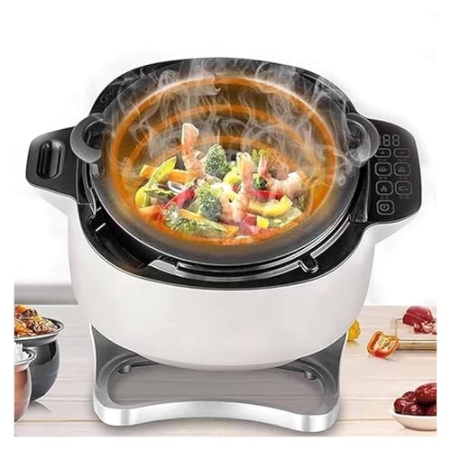WOTZOV Máquina de Cocina Comercial, máquina de cocción automática Inteligente de 6 L, máquina de cocción automática de 2000 W, Gira