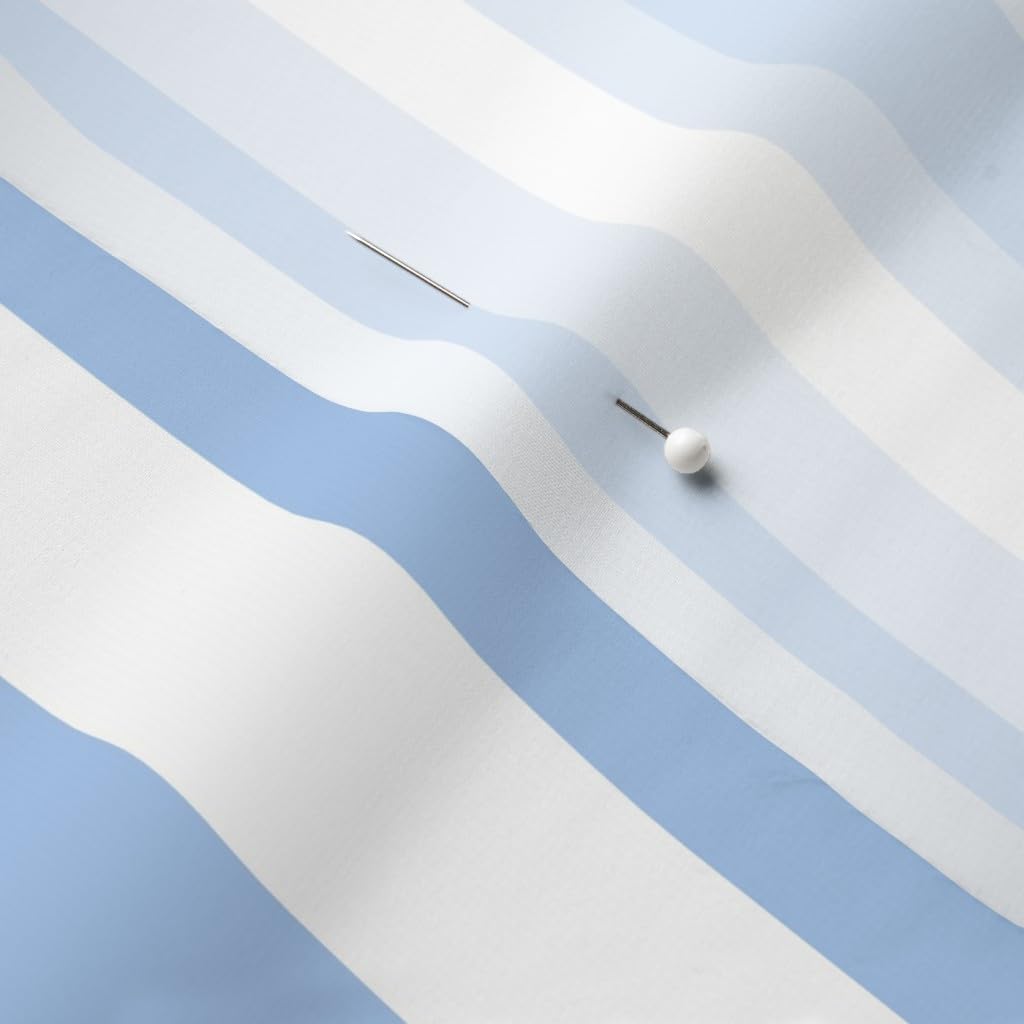 Spoonflower Fabric - Stripe Deep Blueberry Stripes Blue White Nautical Vertical Swedish Printed on Chiffon Fabric by The Yard - Sewing Fashion Apparel Dresses Home Decor