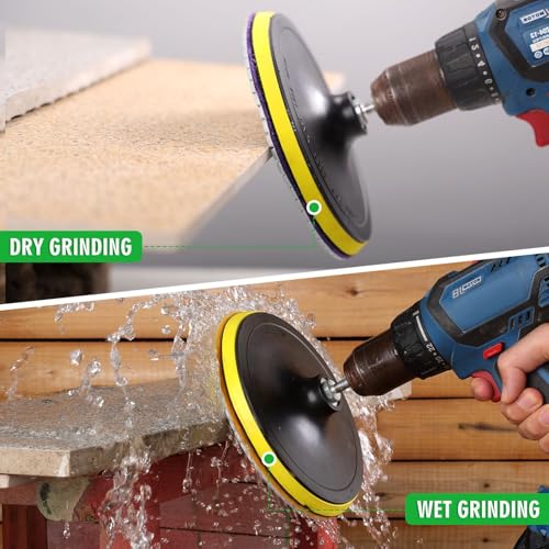 Image of 8PCS Diamond Polishing Pads 7 Inch, Wet /Dry Concrete Polish Tools Kit for Drill, Grinder, Polisher, 50-3000 Grit Polishing Set for Marble Granite Quartz Stone