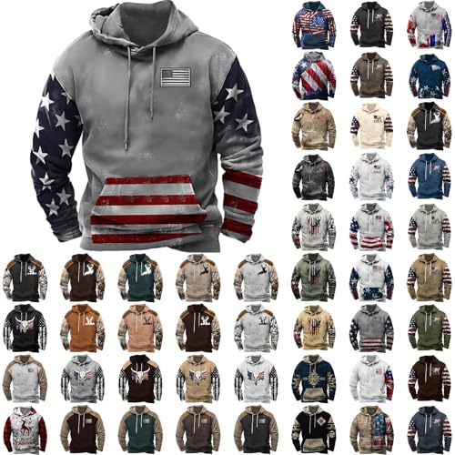 Vintage Hoodies for Men American Flag Print Pullover Western Aztec Sweatshirts Graphic Hoodie Ethnic Hood Sweatshirt3