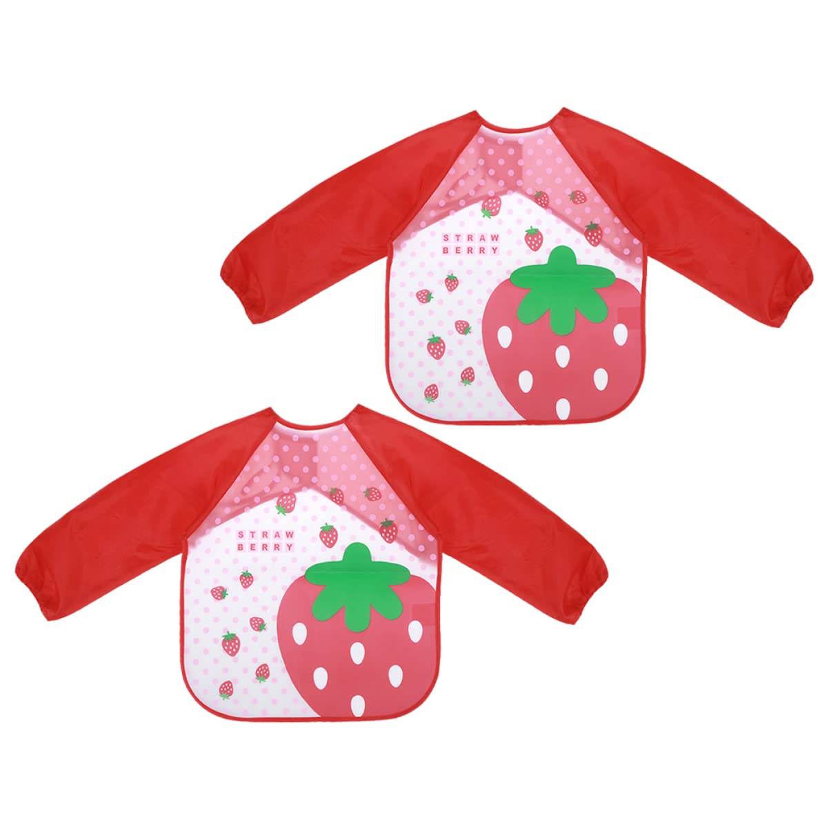 TOYANDONA 6pezzi Grembiuli Da Disegno Impermeabili Per Maniche Lunghe e Design Di Fragole Rosse Per Pittura e Cucina Facili Pulire e Riutilizzabili