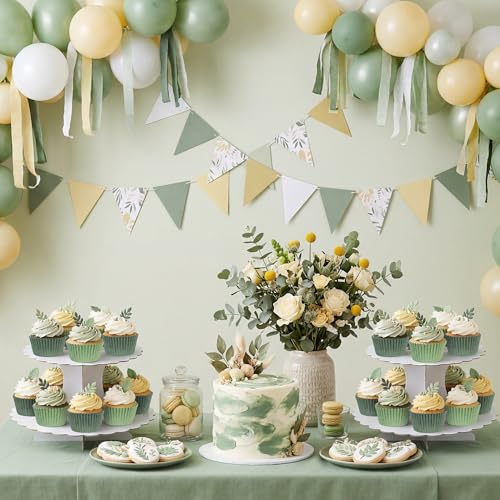 Image of Sage Green Cupcake Liners 200Ct Baking Cups Wedding Party Decor
