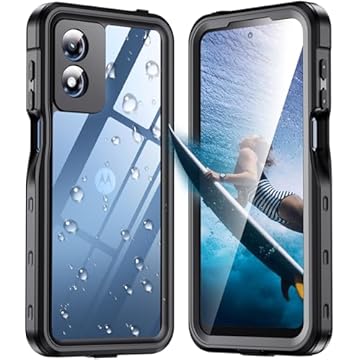 WAVELIFE Capa à prova d'água para Motorola Moto G Play 2024 para celular resistente à prova de choque resistente à prova de choque militar contra quedas capa dura preta 6,5 polegadas