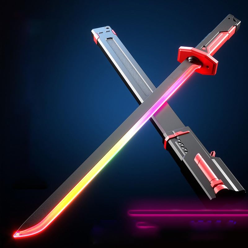 Image of Cable World LED Spark Sword with Sound and Fog, Type-C Rechargable, Sparks & Fog Effect with Hit Sensor Sound - Type-C Rechargeable LED Toy Sword for Kids and Adults