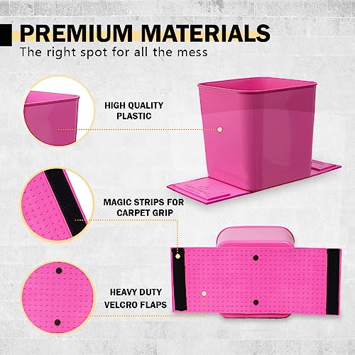 Image of Car Trash Can 1.4 Gallon with Stability Flap & Magic Strips - No-Tip Leakproof Car Garbage Bin for Car Floor, Mats, Front or Back Seat, SUV, Truck, Van, Vehicle Interior Organizer (Pink)
