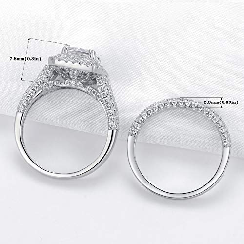 Mutian 1.75Ct Wedding Ring Engagement Ring Set, 14K Gold Plated 925 Sterling Silver Cubic Zirconia Infinite Anniversary Ring, Promise Rings for Her, Size 6-93