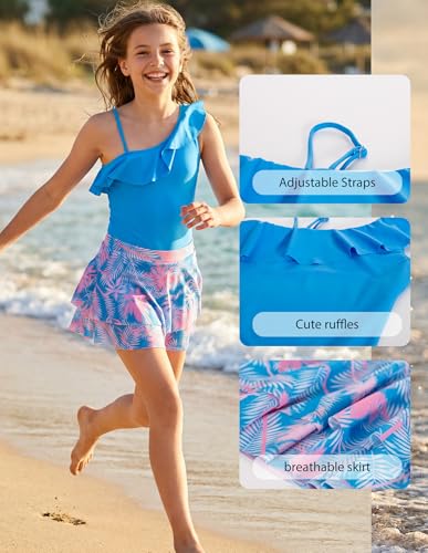 Image of GRACE KARIN Girls One Piece Swimsuits with Mesh Skirt Bathing Suit Swimwear 6-14Y
