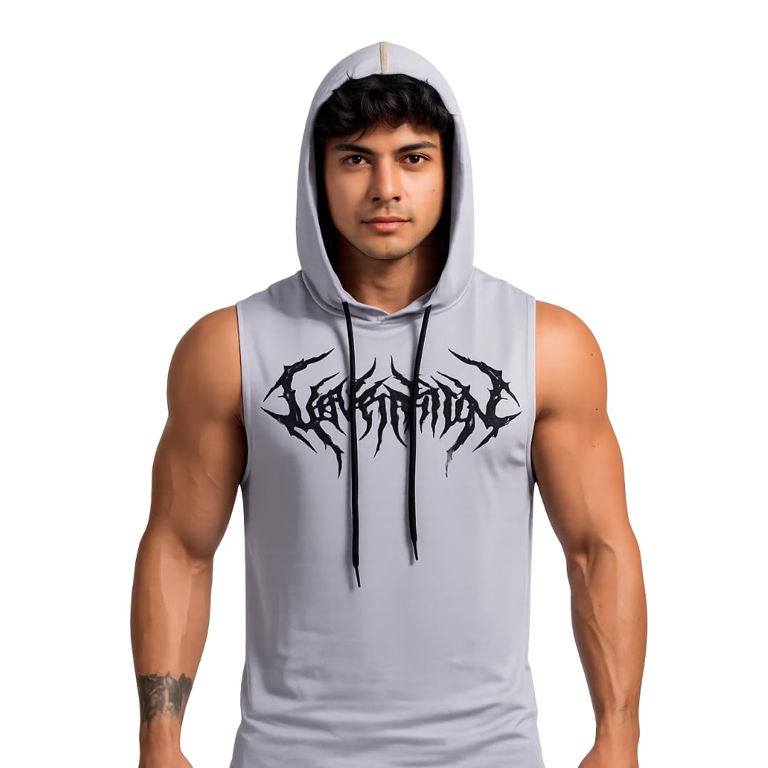 Men Vest || Gym Tshirt for Men Printed Sleeveless Regular Fit T Shirt for Mens Polyster AK Fashion Collection Gray-picture-42