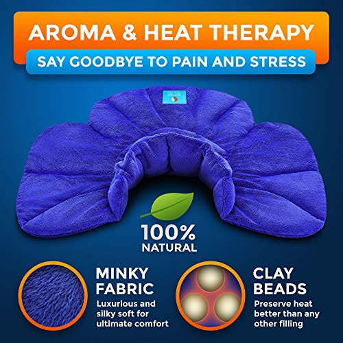 Microwavable Heating Pad with Natural Herbal Aromatherapy - for Instant Relief and Relaxation in Cases of Muscle Pain, Tension and Stress, Aches, Spasm, Stiffness, Migraines, and Headaches
