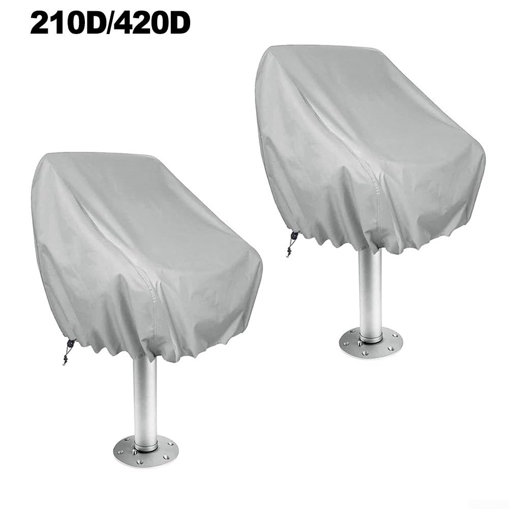 Fundas para asiento de barco, paquete de 2 unidades, tela Oxford 210d/420d, resistente a los rayos UV, cubierta antipolvo para asiento de capitán de yate, protector de asiento de barco impermeable a