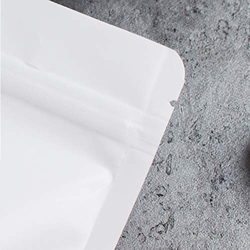 QQ Studio 5.5MIL Thick White Kraft Paper Window Stand-up Resealable QuickQlick Bag Set For Bake Sale, Gifting and Pantry Organization (5 Sizes Assortment Pack with Stickers)
