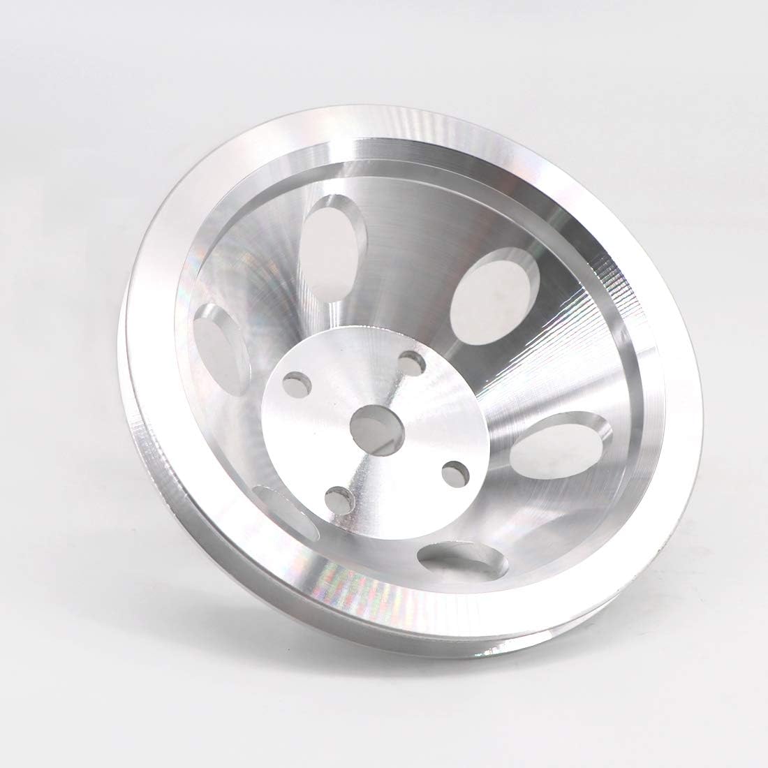 KIPA Aluminium Single groove Water Pump Pulley For SB SBC Small Block Chevy 265 283 305 327 350 383 400 with a long water pump Satin Aluminium Finish Durable 1-Groove #9842