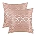 CaliTime Housses de Coussin Paquet de 2 taies d'oreiller pour la Maison Canapé Canapé Moderne Brillant et Contraste Bruyant Accent Quatrefoil Géométrique 40cm x 40cm Rose Poudré