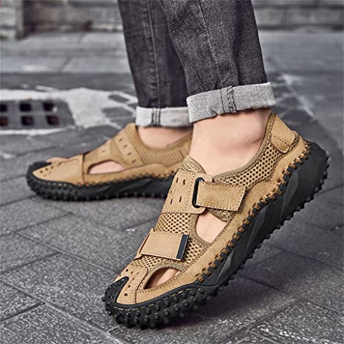 Mens Sandals Leather Outdoor Beach Hiking Climbing Fishing Breathable Casual Soft Hiking Comfortable(47)4