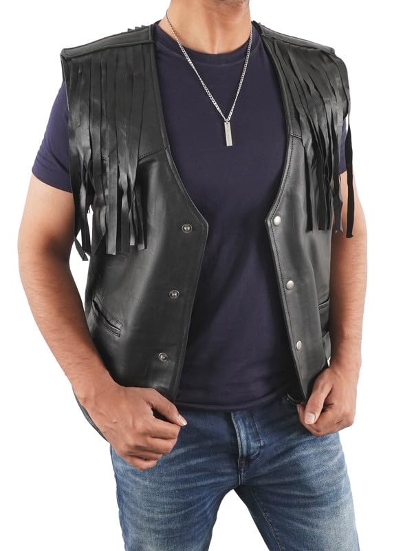 トップス NINE Fringe leather vest 51TaKlC0nrL.jpg