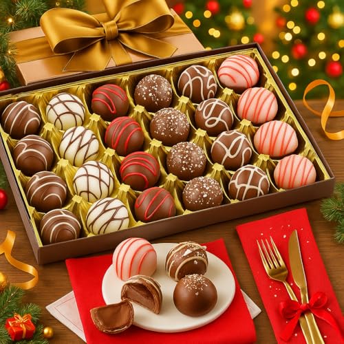 Image of WINNI - Deluxe 24 Pcs Truffle Chocolates Gift Pack | Belgian Dark Chocolates Gift | Handmade Celebration Chocolate Gift Box For Birthday, Anniversary, Valentine, Partner, Couple, Girlfriend, Boyfriend, Girls, Boys, Students, Kids | Imported Chocolates | Chocolate Bouquet | Return Gift Hamper