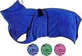 Owbb Hundebadetuch extra saugfahig, Hund Bademantel, Katze schnell trocknendes Badetuch, Haustier Mantel mit verstellbaren Trägern