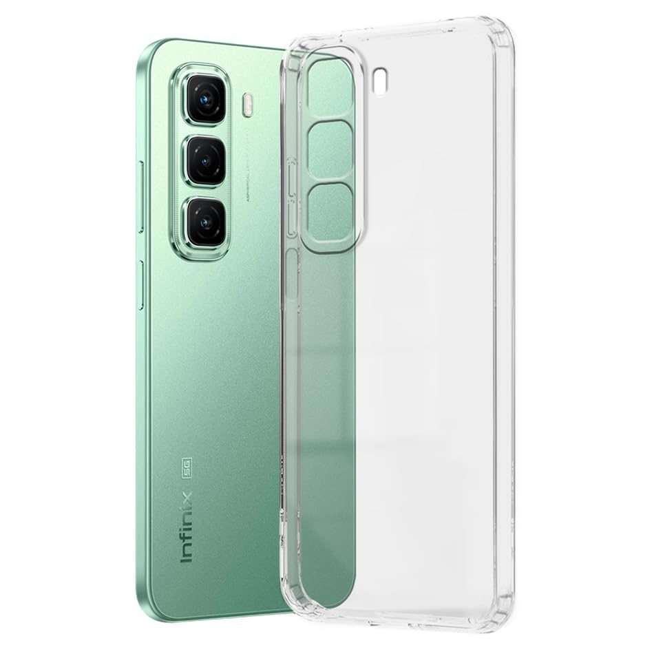 Image of COVERBLACK Soft Rubber Silicon Clear Back Cover Compatible Model for Infinix Hot 50 5G - Transparent