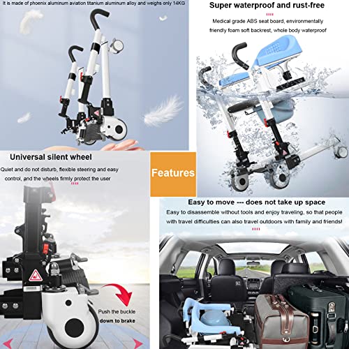 Cadeira De TransferêNcia De Paciente 4 Em 1, Abertura E Fechamento De 180 ° / Altura AjustáVel, Ferr
