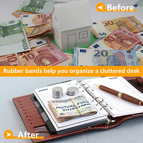 Elastic Bands, 200 Pcs Colorful Rubber Bands, Elastic Rubber Bands for Office, Home, School Supplies (4 Colors) image 5