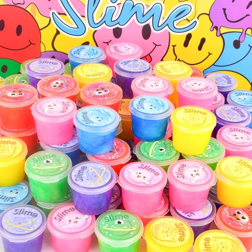 Image of 120 Pack Galaxy Bulk Slime Kit, Slimes Party Favors for Kids, Stress Relief Toys, Classroom Rewards and Birthday Goodie Bag Fillers, Non-Sticky, Squishy Toy Stress Relief Slime for Girls and Boys