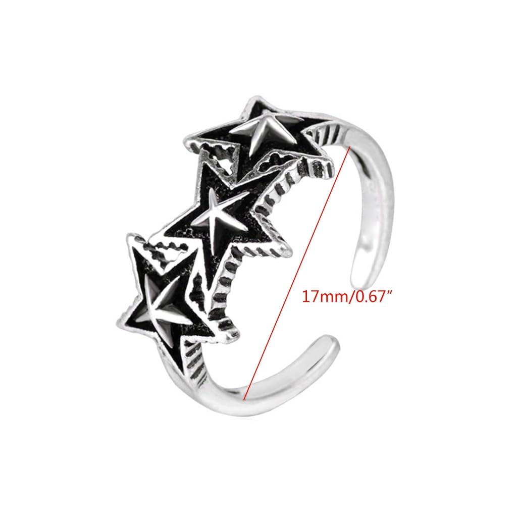 Verstellbarer Punk-Stern-Ring für Männer und Frauen, Hochzeit, Statement, Schmuck, Valentinstag, Liebhaber, Fingerring, Siehe Abbildung