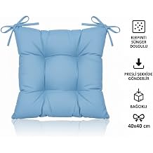 4 l  Sandalye Minderi   Ba c kl ,  kme Yapmaz S nger Dolgulu, Y kanabilir   40x40 cm Mavi