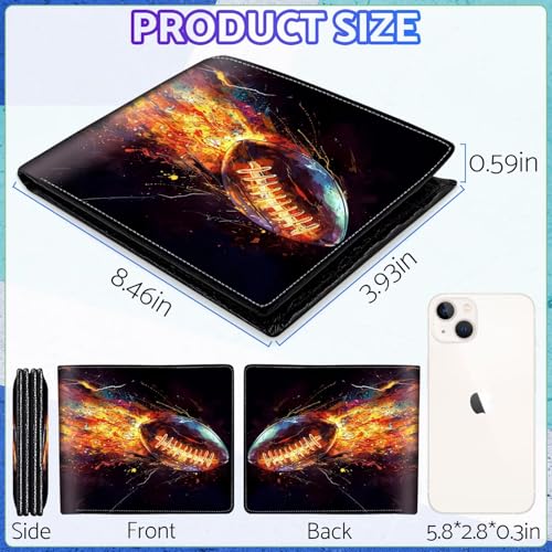 Image of Boys Wallet for Teens, Cool Kids Wallet for Boys Ages 8-10 9-12 11-15, Funny Football Leather Bifold Rfid Blocking, Coin Pocket Id Window for Teen Men Youth Guys Birthday Christmas Gifts