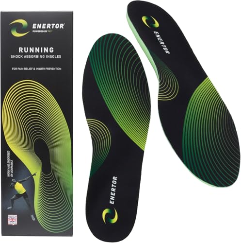 Price comparison product image Enertor Ultimate Running Insoles with PX1 Shock-Absorbing Technology for Plantar Fasciitis,  Shin Splints,  Runners Knee Relief