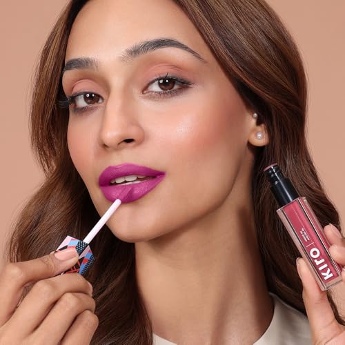 Image of Kiro Airy Matte Liquid Lipstick, Pink Granite (Pink Plum), 5 ml, Transferproof, Liquid Lip Colour, Long Lasting, Vegan, No Parabens, Avocado Oil, Non Toxic Lipstick for Intense Colour (Pack of 2)