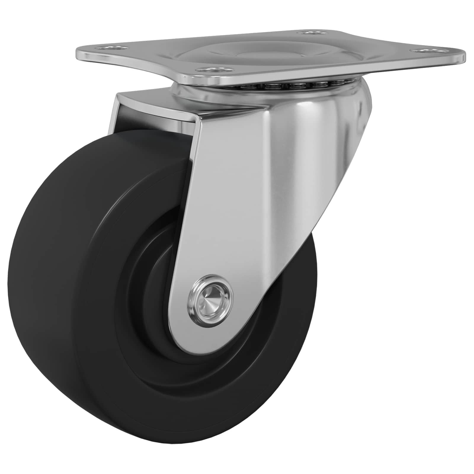 Drehrolle 12 Stück Silber 60 x 60 x 50 mm Eisen Nylon Lenkrolle Möbelrolle Transportrolle Bodenschonend Leise für Werkstattwagen und Schrankwagen