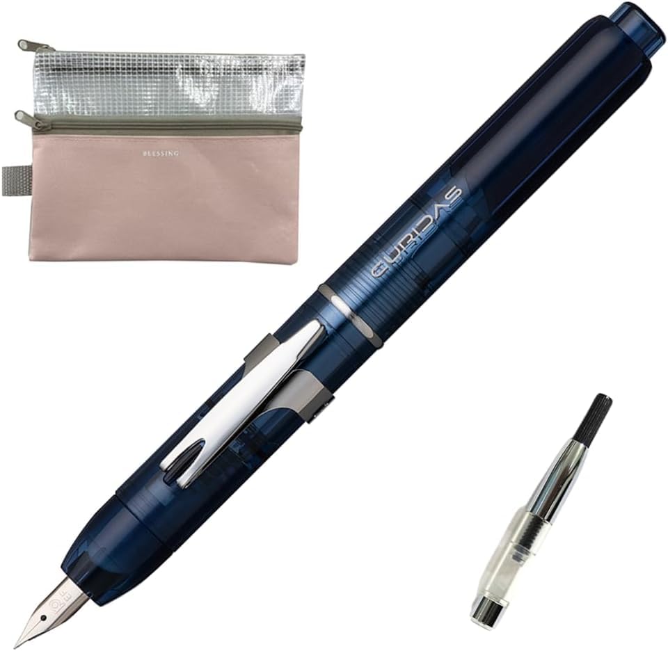 Platinum Curidas PKN7000 Full Nib Pen with Converter Set (#50 Apis Blue, M (Medium)), 1 count (Pack of 2)