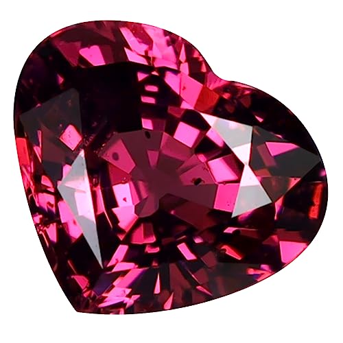 Grenat rhodolite naturel 1.26 ct taille coeur rose violacé de Tanzanie