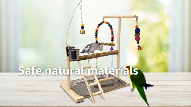 Tfwadmx Bird Playground Parrots Play Stand Birdcage Play Stand Play Gym Parakeet Ladders Exercise with Feeder Cups for Cockatoo Lovebirds SmallBirds Conure Cockatiel Cage Accessories Toy - image 8