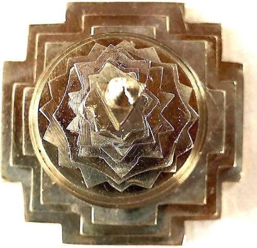 Sri Shree Meru Yantra Yantram for Manifesting Abundance, Vaastu Dosh, Chakra Balancing (2"" Pure Brass 1 Tone 3D), Gold Silver Copper, SAC550 - Image 5
