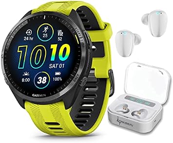 Garmin Forerunner 965 - Lightweight Titanium 47 mm AMOLED Display | Up to 23 Days Battery LIF | Triathlon & Running, Multisport High-Performance Multi-Band GPS Smart Watch & Gift Bundle
