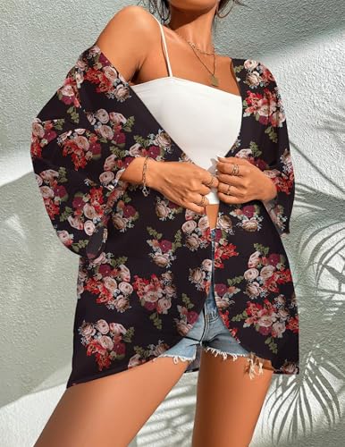 Image of BB&KK Women's Floral Kimono Summer Short Cover Ups Tops