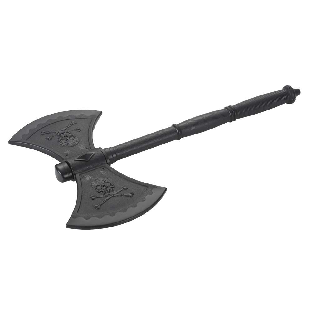 Hache double contact en plastique polypropylène noir pour arts martiaux (Cosplay, film, cascade)
