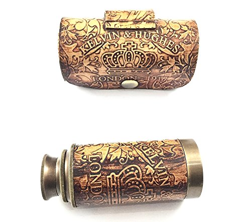 Telescopio Náutico Pirata de Latón con Estuche 6" miniatura 4