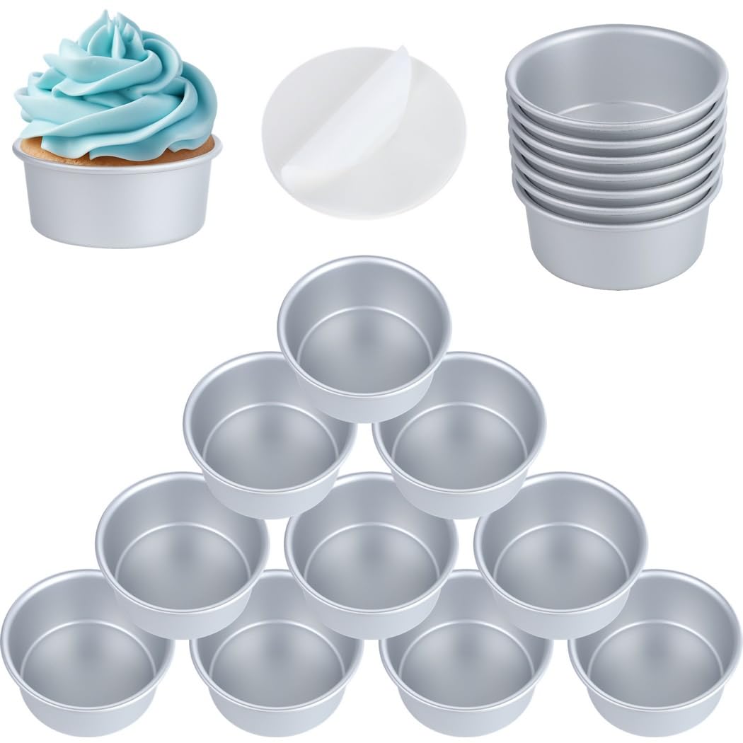 18-teiliges Set mit 10 runden Kuchenformen mit 100 Backblechen, Aluminium-Legierung für Chiffon, Schwamm, Mousse, Käsekuchen und Pizza