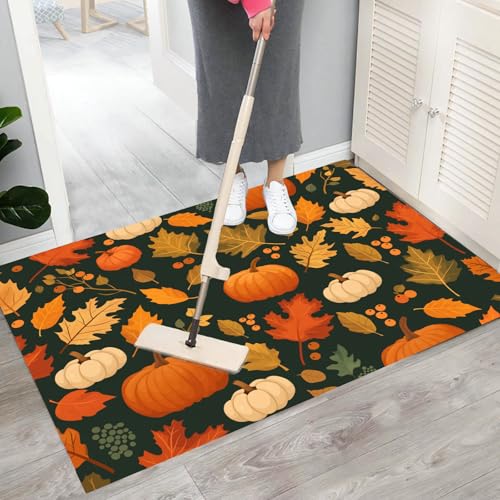 Paillasson absorbant antidérapant à profil bas tapis lavable botanique