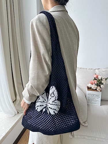 Image of ENBEI Beach Bag Crochet Tote bag for Women,Aesthetic Boho Large Bag,Foldable&Lightweight,Shopping,Beach,Travel,Daily Use