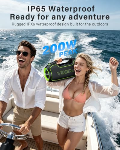 Image of Bluetooth Speaker, 200W Peak Portable Speakers Wireless w /Bass Boost