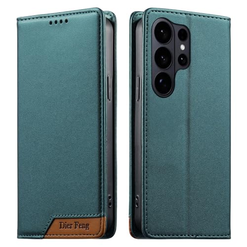 Étui rabat magnétique Samsung S10E vert, housse antichoc portefeuille en cuir