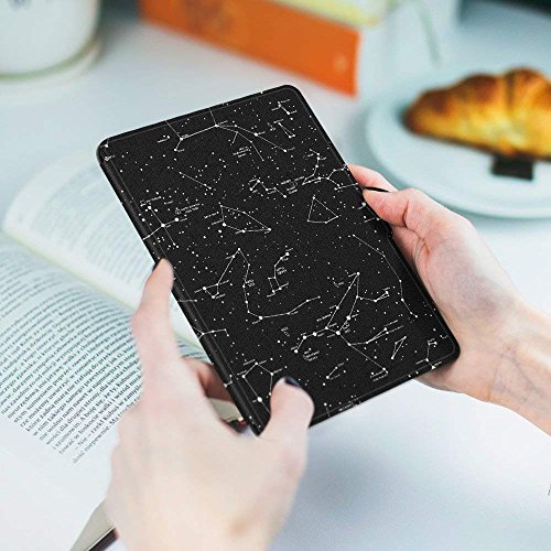 Capa para Kindle Básico da 8a geração, Rígida, Fecho Magnético, Hibernação, Constelação