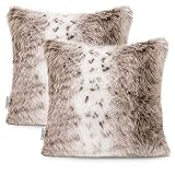 AmeliaHome Nancy Lynx Lot de 2 housses de coussin décoratives 45 x 45 cm