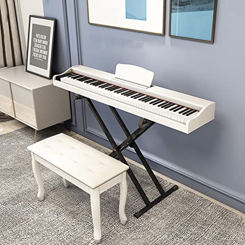 Piano numérique 88 touches clavier lesté support de piano piano électrique MIDI avec banc de piano à triple pédale et support de piano for adultes enfants et débutants (Color : White) - Les Beatles, Paul McCartney, John Lennon, RIngo Starr, George Harrison Piano numérique 88 touches clavier lesté support de piano piano électrique MIDI avec banc de piano à triple pédale et support de piano for adultes enfants et débutants (Color : White) – Image 3