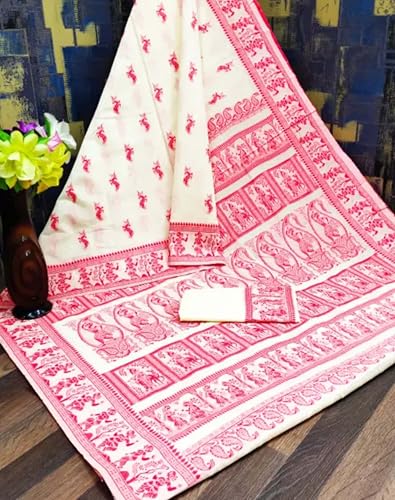 Generic red baluchari silk saree – image 2