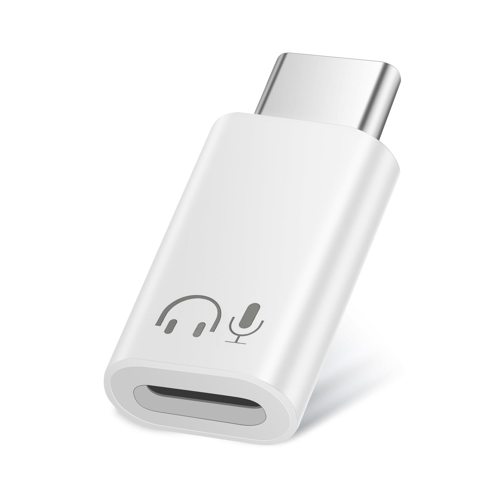 Adattatore audio da Lightnning a USB-C per iPhone 17/16/15 serie, iPad, Galaxy e USB-C dispositivi, qualità audio Hi-Fi, controllo in linea, Plug and Play, bianco